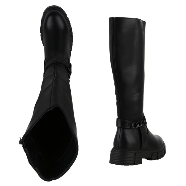 Stiefelparadies Damen Bikerstiefel in Schwarz VIP-Rabatte