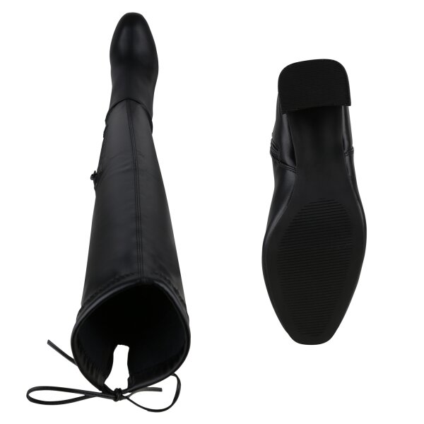 Stiefelparadies Damen Overknees in Schwarz Neueste Stile