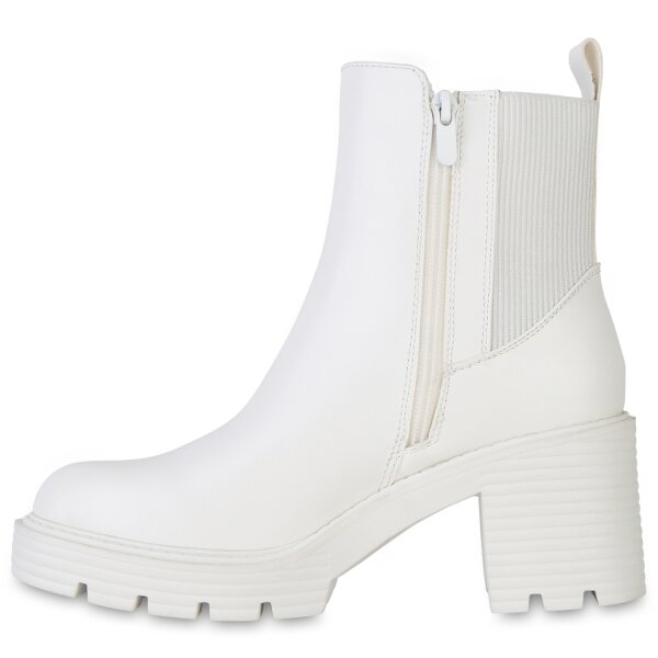 Stiefelparadies Damen Klassische Stiefeletten in Weiss Fabrikladen