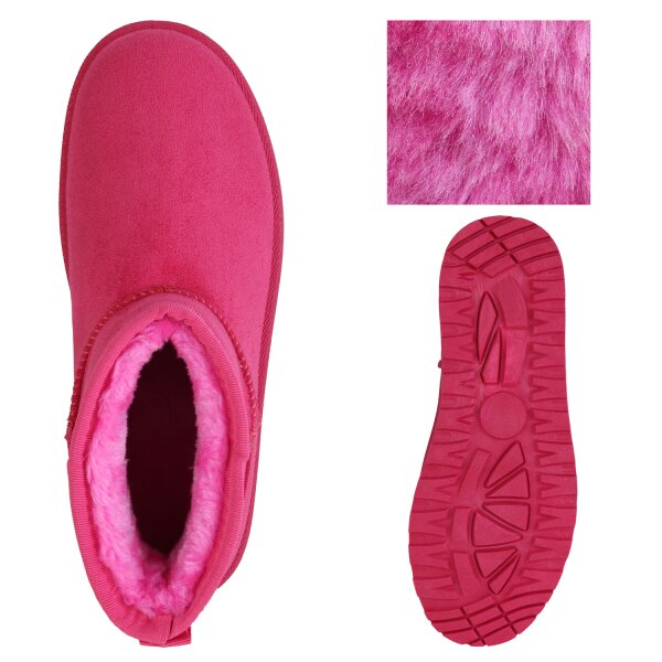 Stiefelparadies Damen Plateau Boots in Fuchsia Speichern exportieren