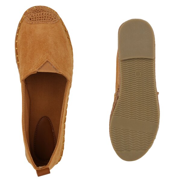 Stiefelparadies Damen Espadrilles in Hellbraun zollfrei