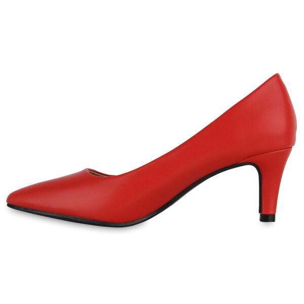 Stiefelparadies Damen Spitze Pumps in Rot 50% Rabatt für begrenzte Zeit
