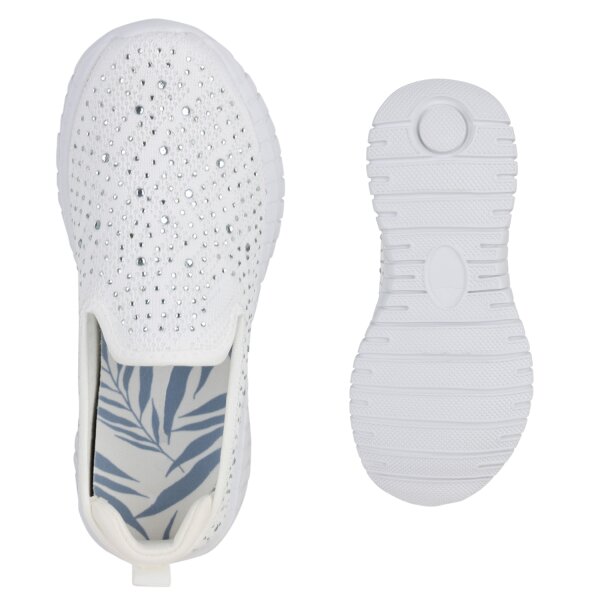 Stiefelparadies Damen Slip Ons in Weiss Günstiger Verkauf