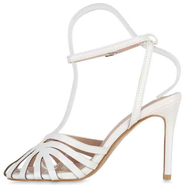 Stiefelparadies Damen Slingpumps in Weiss Sonderangebot