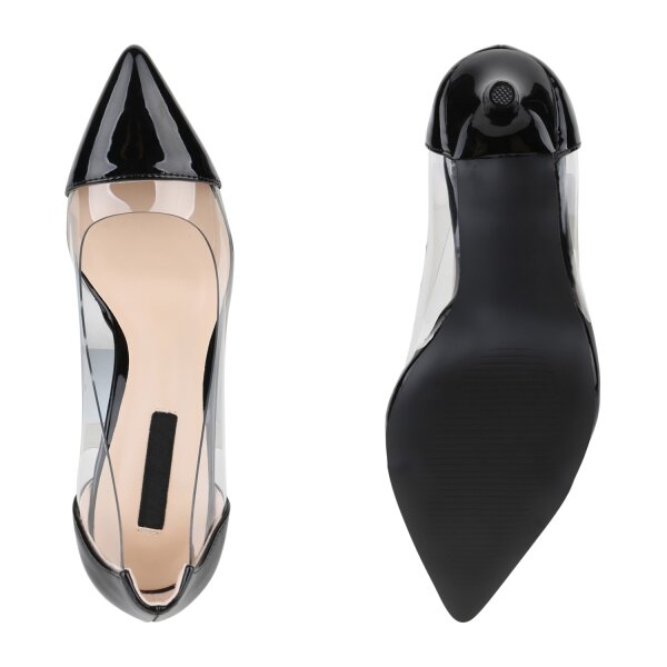 Stiefelparadies Damen Spitze Pumps in Schwarz Günstig kaufen