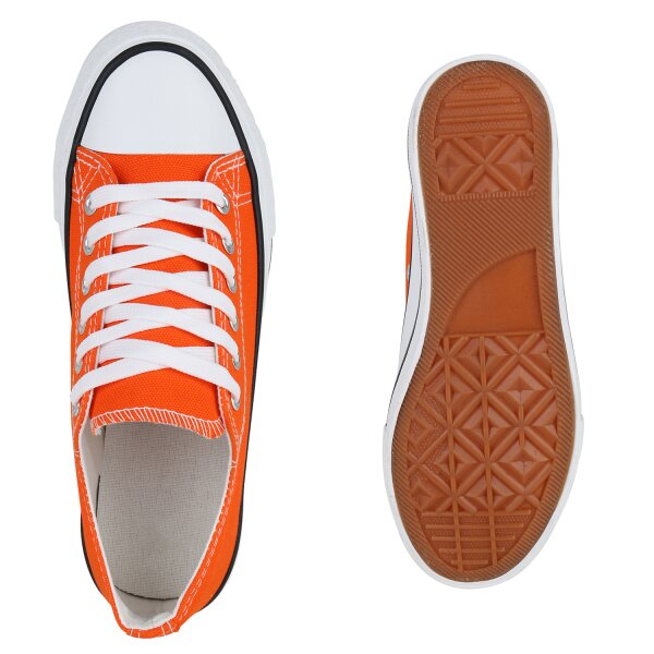 Stiefelparadies Damen Sneaker low in Orange Versandkostenfrei
