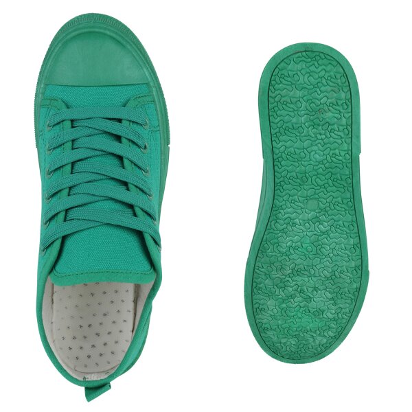 Stiefelparadies Damen Sneaker low in Grün Online Outlet