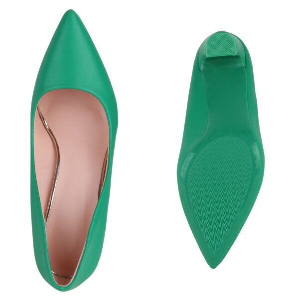 Stiefelparadies Damen Spitze Pumps in Grün Tägliche Deals