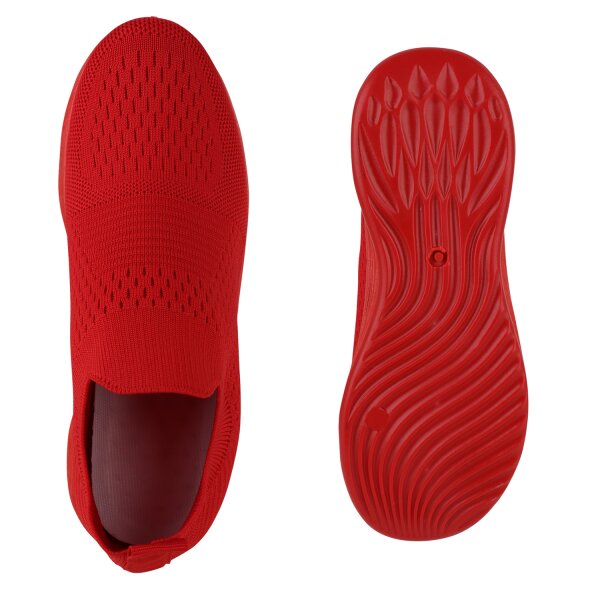Stiefelparadies Damen Slip Ons in Rot Rot Begrenzte Freigabe