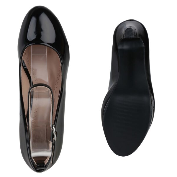 Stiefelparadies Damen Klassische Pumps in Schwarz Lack Bis zu 50% Rabatt