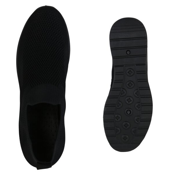 Stiefelparadies Damen Slip Ons in Schwarz Discount Store für neue Produkte