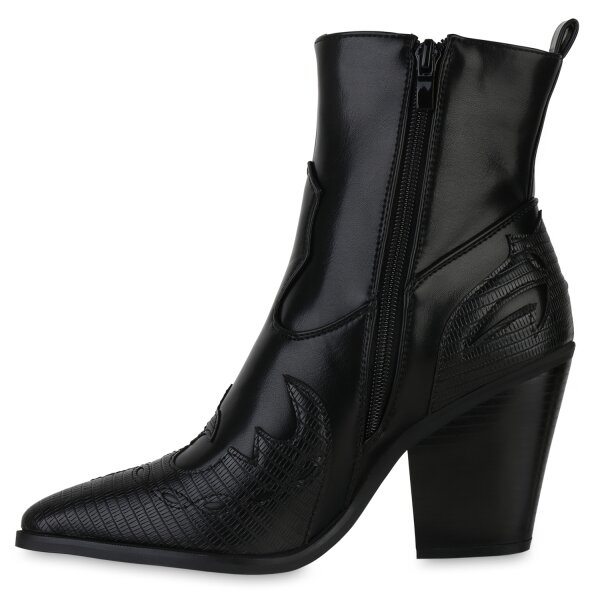 Stiefelparadies Damen Cowboy Boots in Schwarz Online