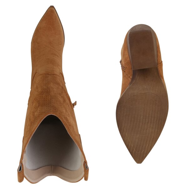 Stiefelparadies Damen Cowboystiefel in Hellbraun Outlet