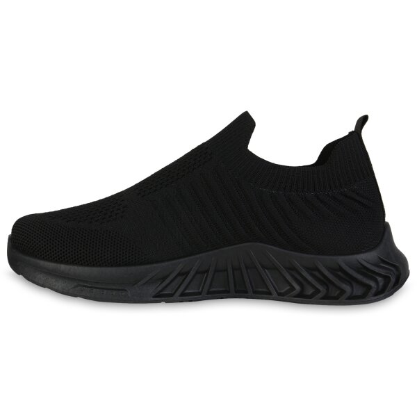 Stiefelparadies Damen Slip Ons in Schwarz Fabrikverkauf