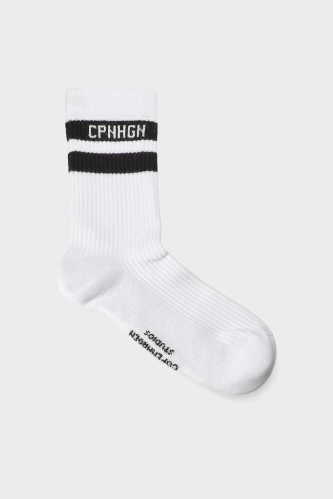 Studio Copenhagen CPH SOCKS 3 cotton blend white/black Großer Ausverkauf