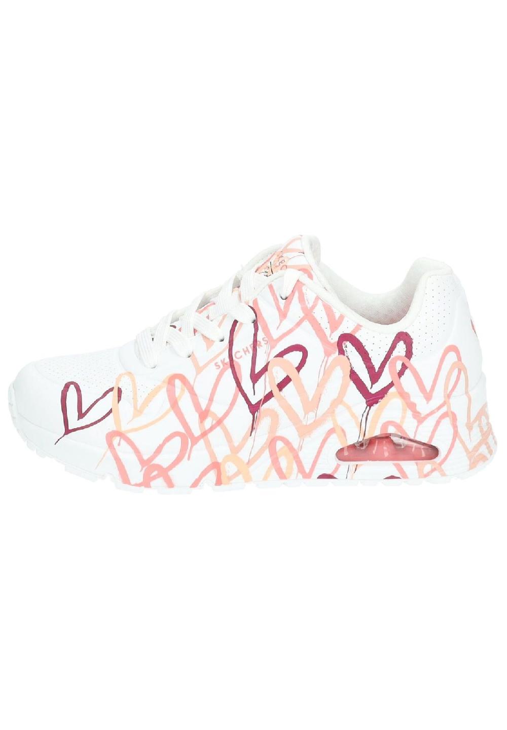 SKECHERS® Skechers x JGoldcrown: Uno Sneaker "Spread the love" Herz-Design für Damen Nur noch ein Tag übrig