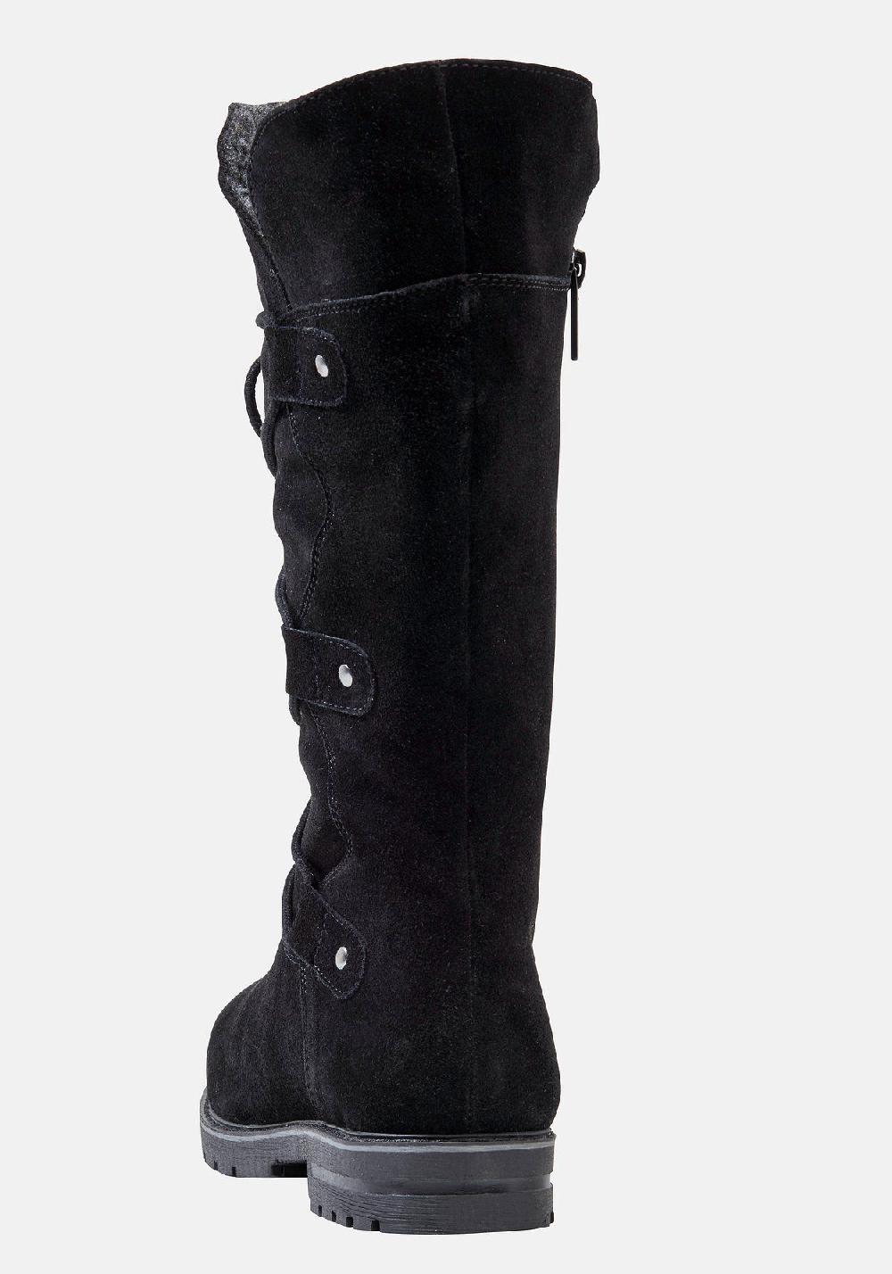 sheego Weitschaftstiefel aus Veloursleder mit Schnürung Sonderangebot