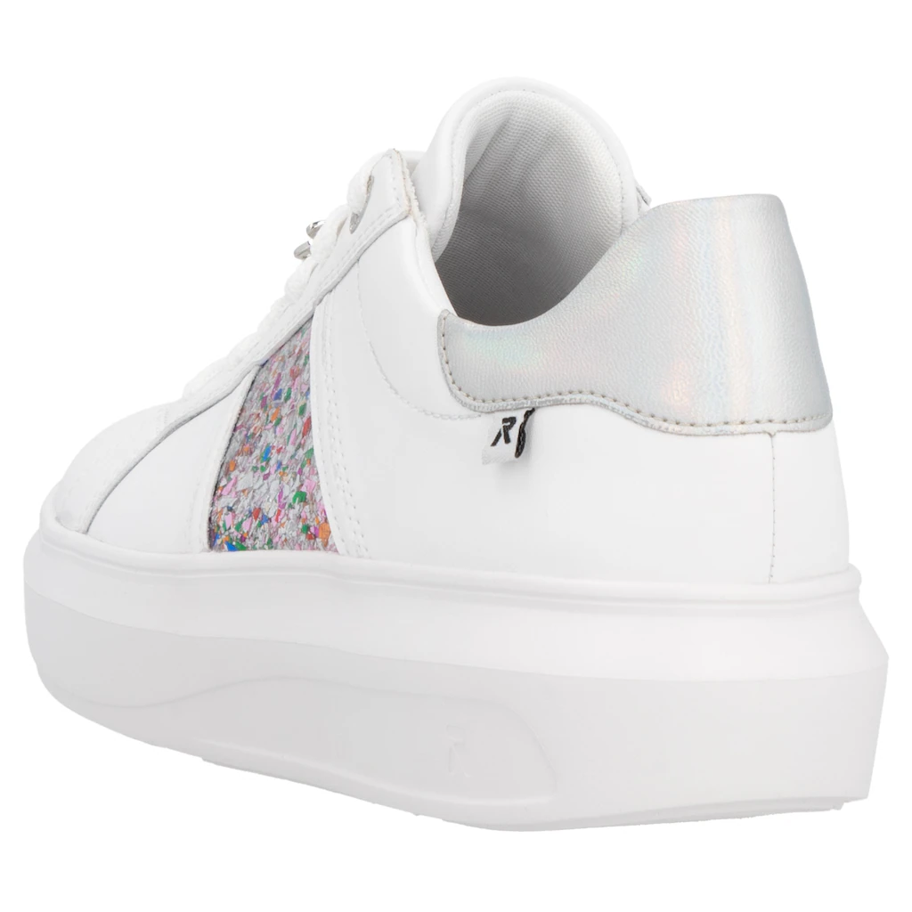 Rieker EVOLUTION Plateausneaker mit stylischen Metallic-Details Freizeitschuh Halbschuh Schnürschuh ▷ für Blitzangebot
