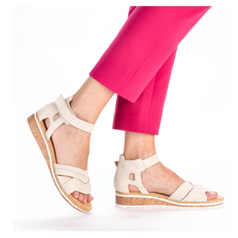 Rieker Sandalette Sandale Sommerschuh Klettschuh Keilabsatz geschlossene Ferse Saisonale Angebote