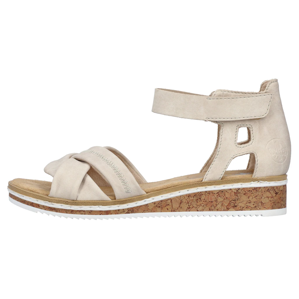 Rieker Sandalette Sandale Sommerschuh Klettschuh Keilabsatz geschlossene Ferse Saisonale Angebote