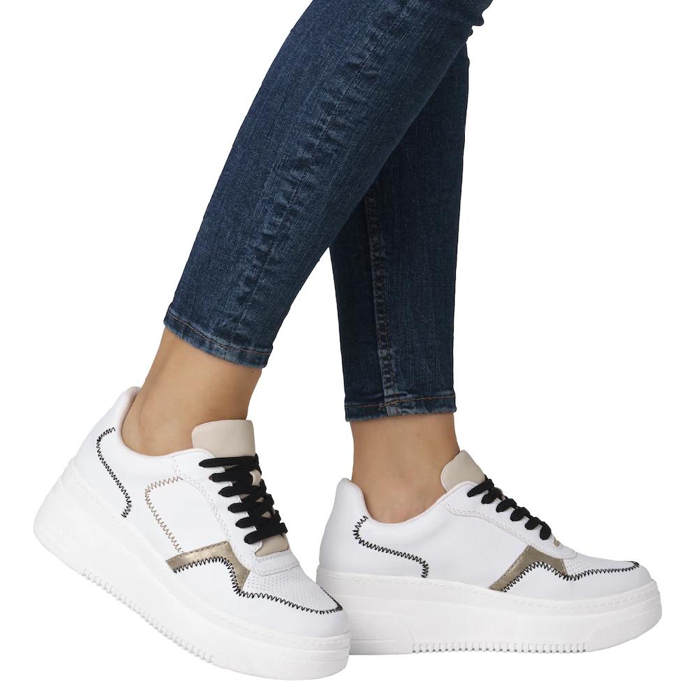 Rieker Plateausneaker Keilsneaker Schnürschuh Halbschuh mit modischen Kontrastdetails online kaufen Letzte 3 Tage