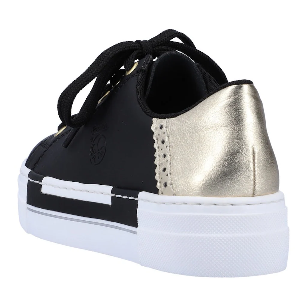 Rieker Plateausneaker mit Metallic-Fersenkappe Freizeitschuh Halbschuh Schnürschuh auf Rechnung online bestellen Nur für heute