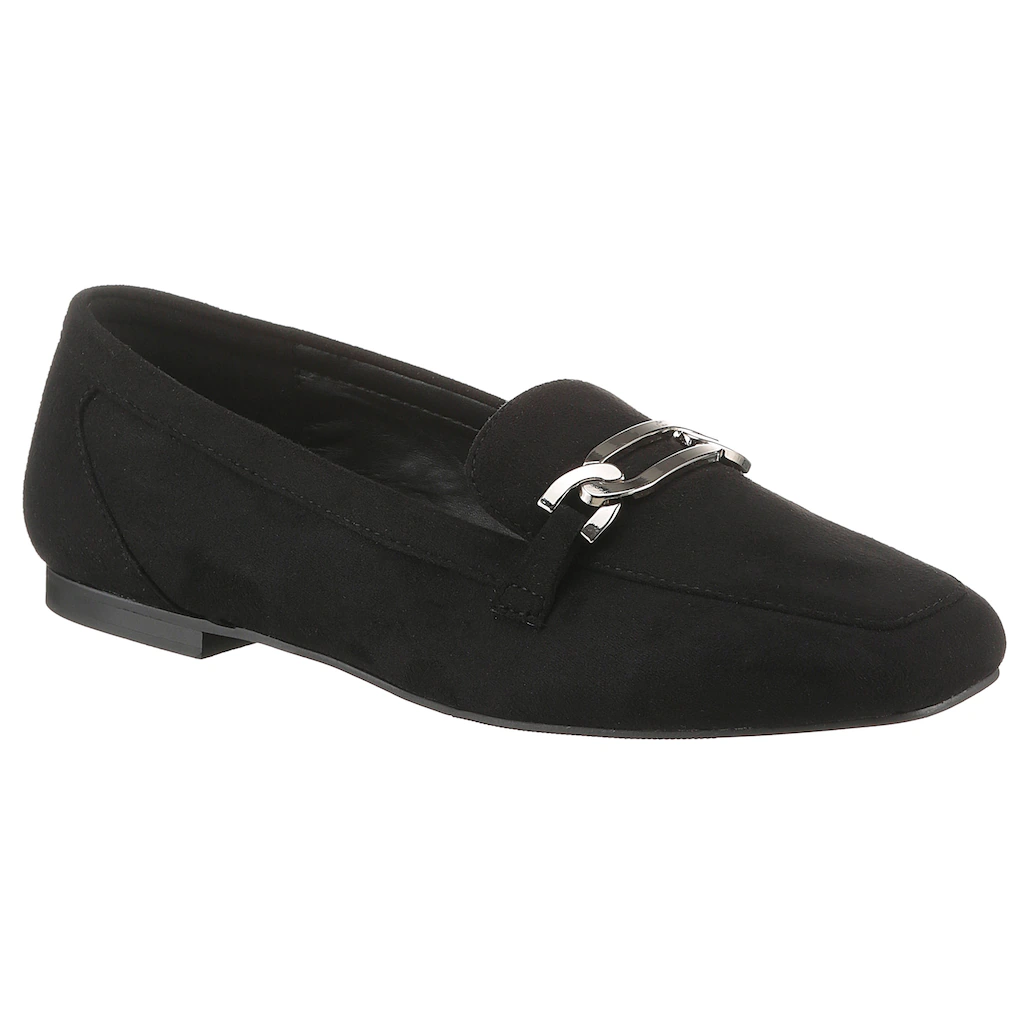 Aniston SHOES Loafer Slipper Schlupfschuh Flat Schmuckspange - NEUE KOLLEKTION Kostenloser Versand international
