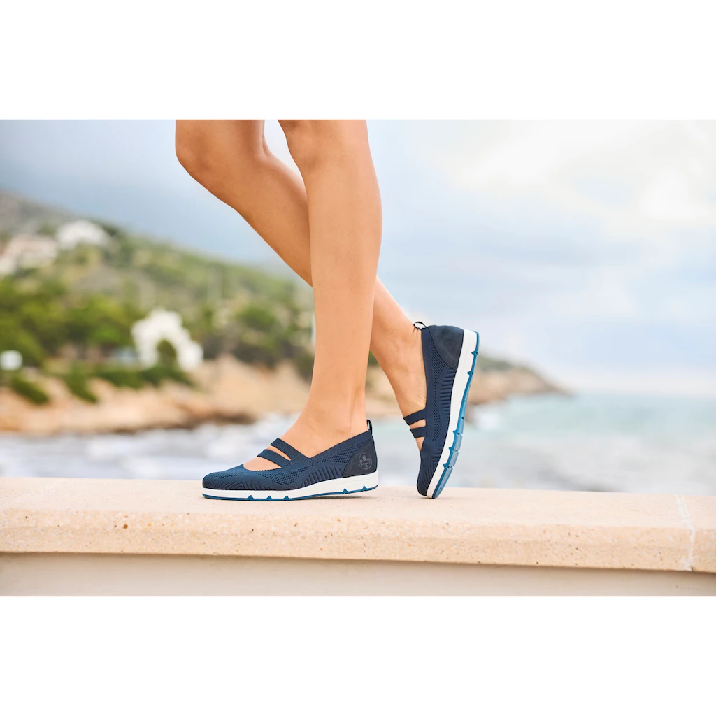 Rieker Riemchenballerina Schlupfschuh Halbschuh Slip-on Sneaker mit Gummizug Fabrikladen