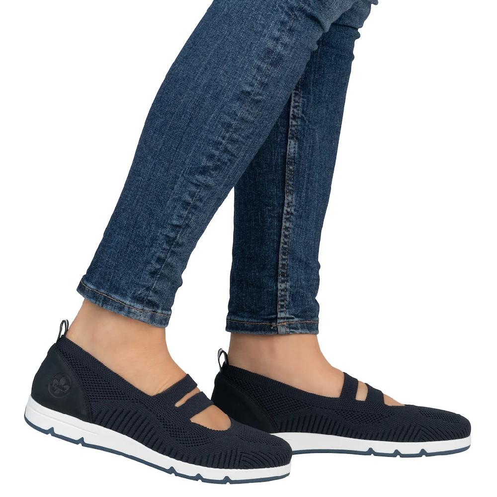Rieker Riemchenballerina Schlupfschuh Halbschuh Slip-on Sneaker mit Gummizug Fabrikladen