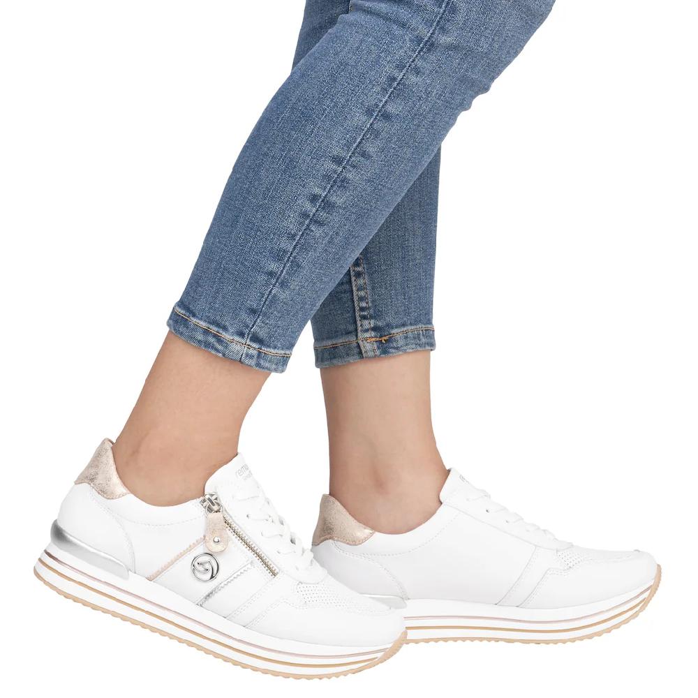 Remonte Plateausneaker Freizeitschuh Halbschuh Schnürschuh mit seitlichem Reißverschluss ▷ für Black Friday Preise