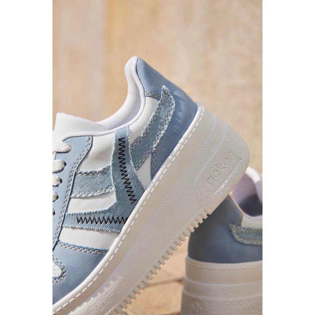 Rieker Plateausneaker Freizeitschuh Halbschuh Schnürschuh mit gepolstertem Schaftrand online bestellen Kostenloser Versand
