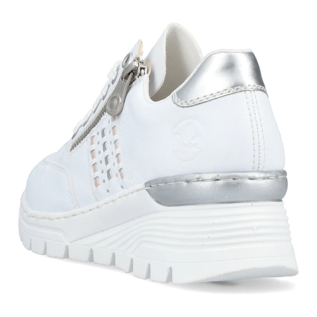 Rieker Wedgesneaker mit seitlichen Flechtdurchzügen Freizeitschuh Halbschuh Schnürschuh online bestellen Online Shopping