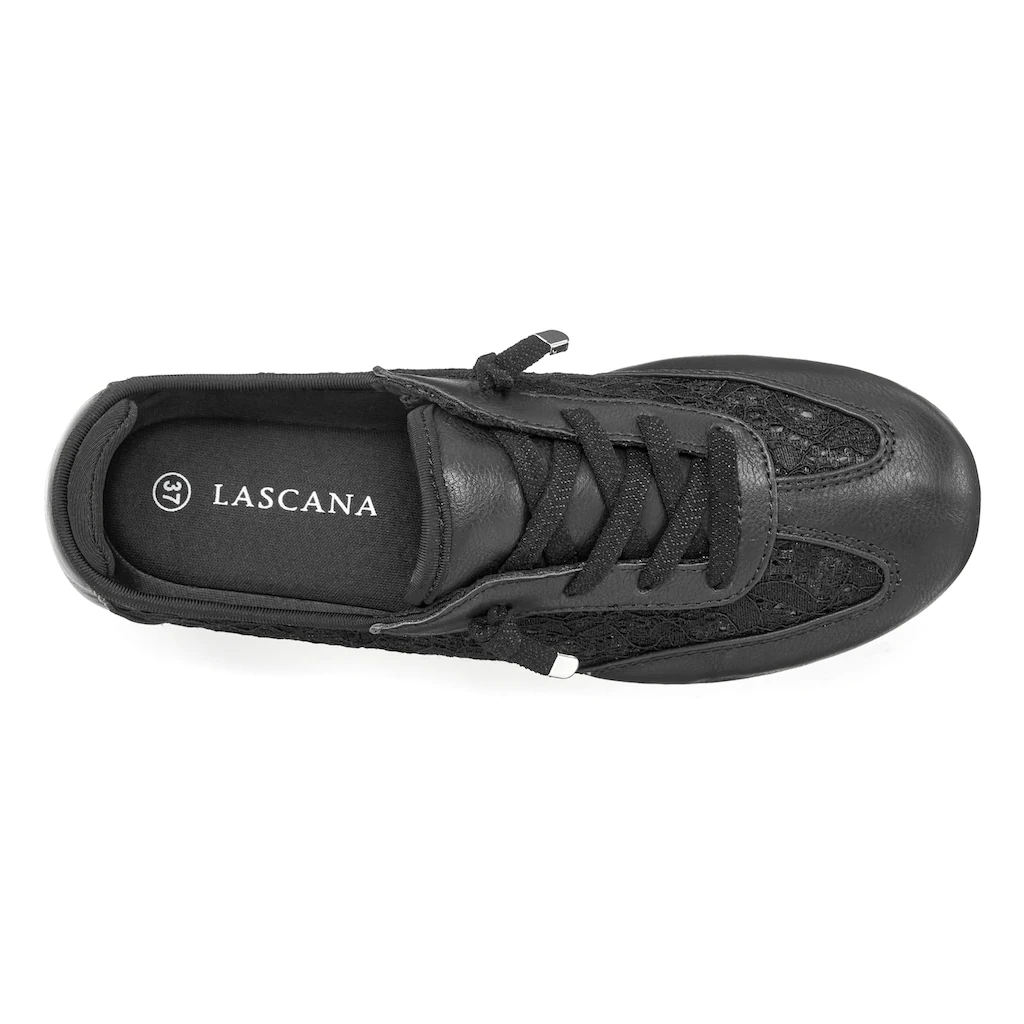 LASCANA Sneaker »Slip In Sneaker Freizeitschuh Halbschuh« mit modischen Spitzendetails VEGAN Weihnachtsangebot
