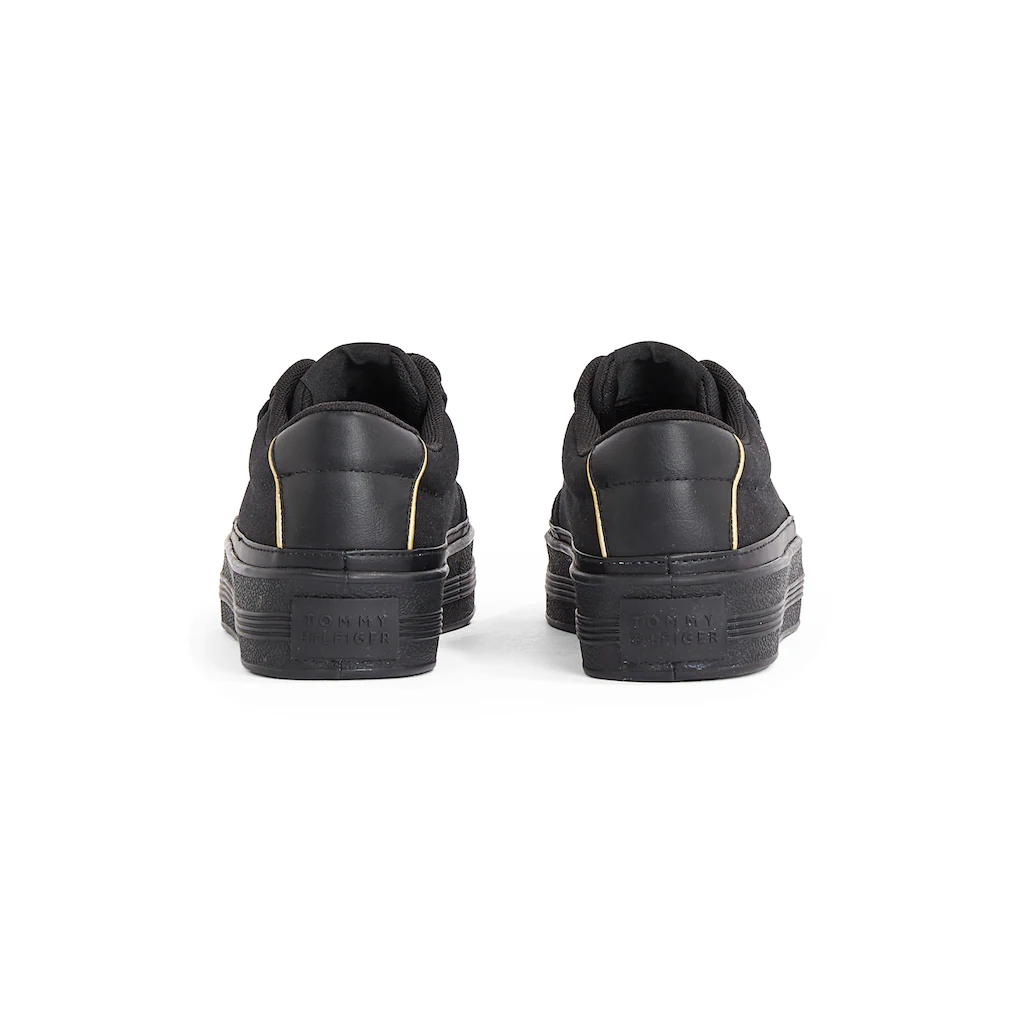 Tommy Hilfiger Plateausneaker »ESSENTIAL VULC TEXTILE SNEAKER« Freizeitschuh Halbschuh Schnürschuh mit goldfarbenen Details online bestellen Osterangebot
