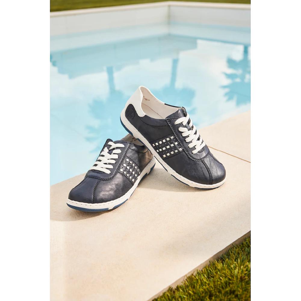 Rieker Sneaker Halbschuh Freizeitschuh Schnürschuh mit gepolstertem Schaftrand kaufen Schlussverkauf