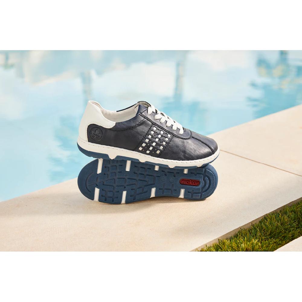 Rieker Sneaker Halbschuh Freizeitschuh Schnürschuh mit gepolstertem Schaftrand kaufen Schlussverkauf