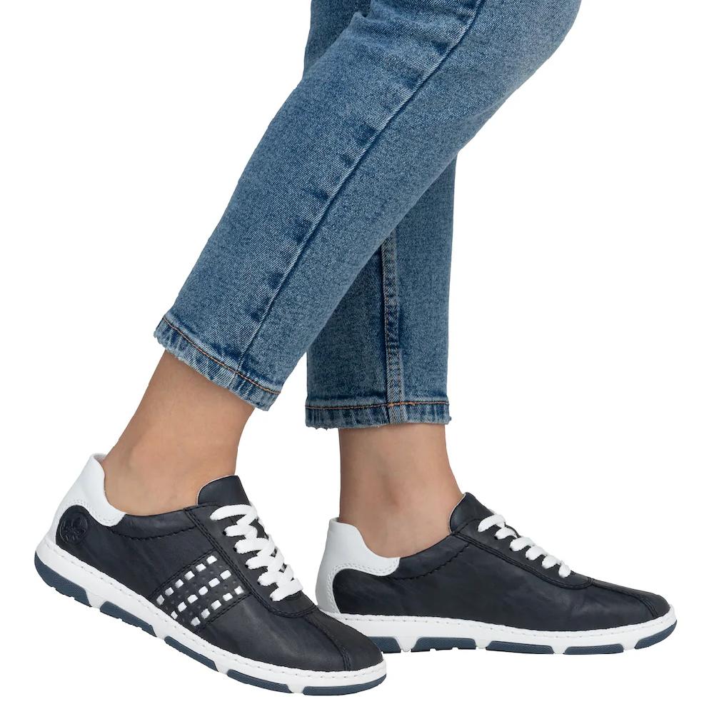 Rieker Sneaker Halbschuh Freizeitschuh Schnürschuh mit gepolstertem Schaftrand kaufen Schlussverkauf