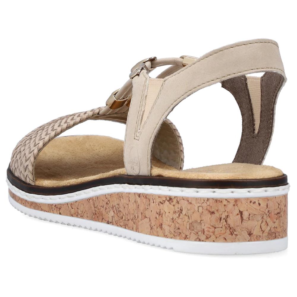 Rieker Sandale Sommerschuh Sandalette Keilabsatz in geflochtenem Look online kaufen Meist gekauft