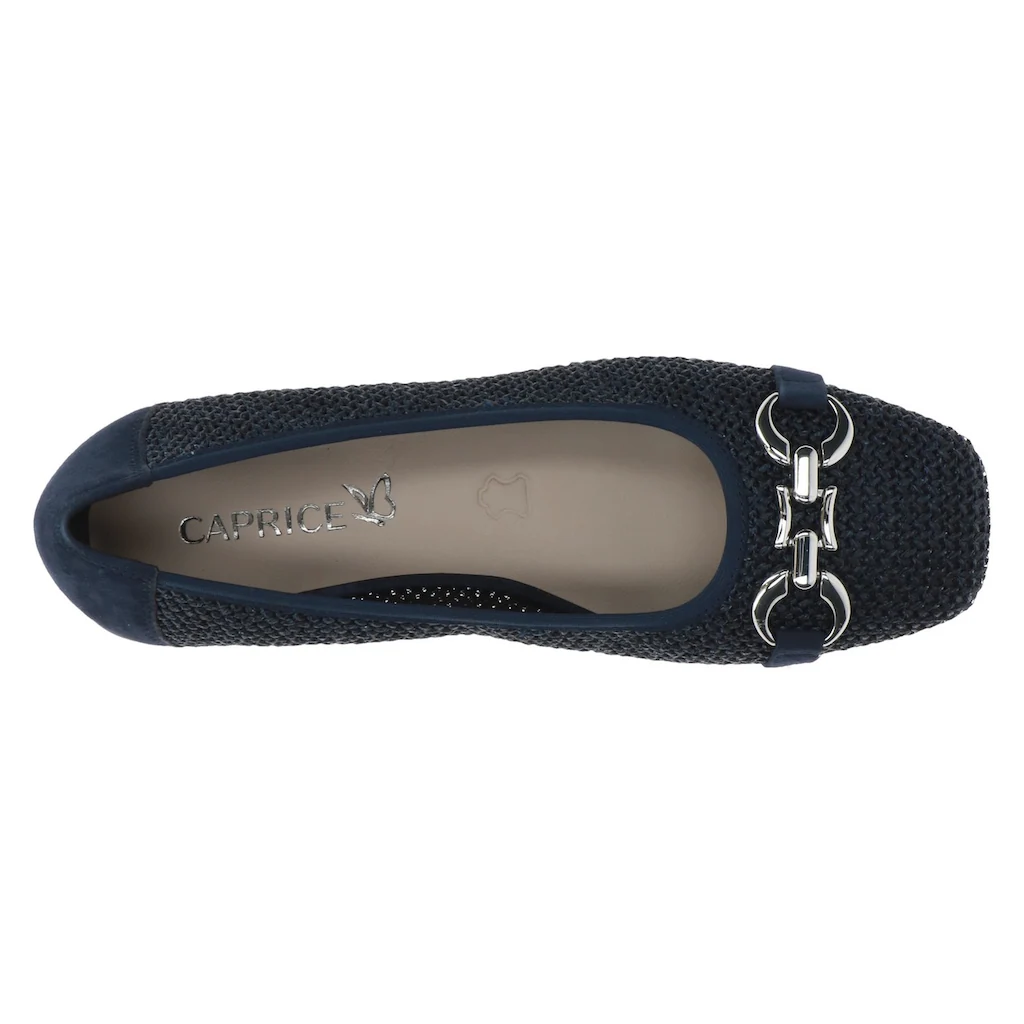 Caprice Ballerina Blockabsatz Bequemschuh Businessschuh mit Schmuckelement Zeitbegrenzte Promotion