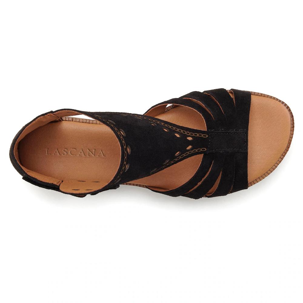 LASCANA Sandale Sandalette Sommerschuh aus hochwertigem Leder mit kleinen Cut-Outs Bis zu 55% Rabatt
