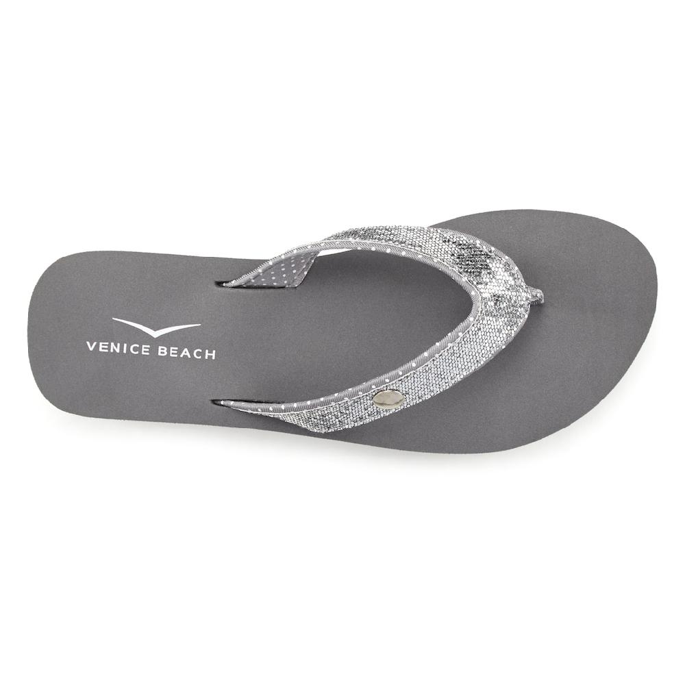 Venice Beach Badezehentrenner Sandale Pantolette Badeschuh ultraleicht mit Glitzerband VEGAN Fabrik Onlineshop