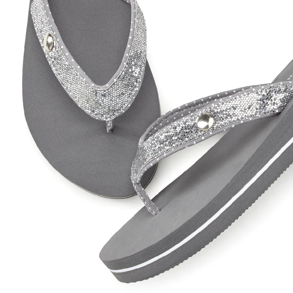Venice Beach Badezehentrenner Sandale Pantolette Badeschuh ultraleicht mit Glitzerband VEGAN Fabrik Onlineshop