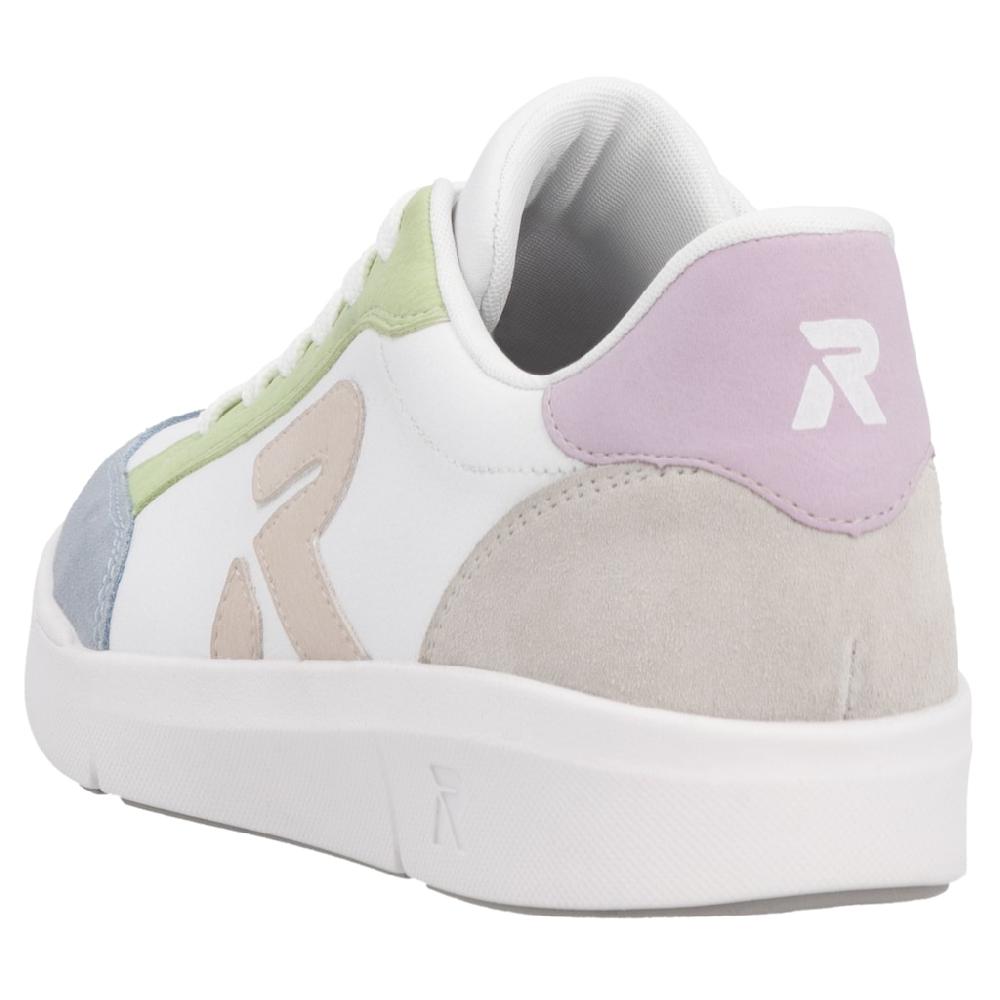 RIEKER Sport Plateausneaker Schnürschuh Halbschuh Freizeitschuh mit pastellfarbenen Akzenten online kaufen Flash Sale