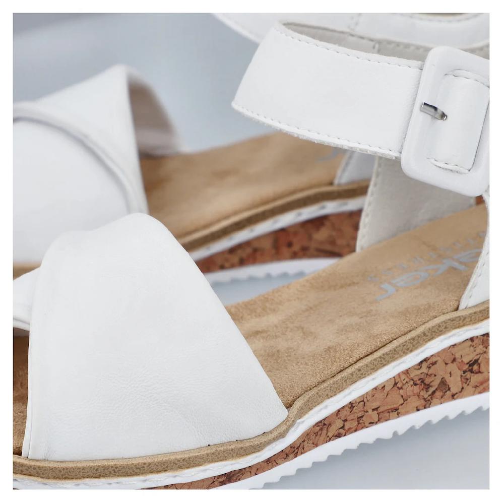 Rieker Sandalette Keilsandale Sommerschuh Urlaubsschuh mit Klettriemchen Jubiläumsangebot