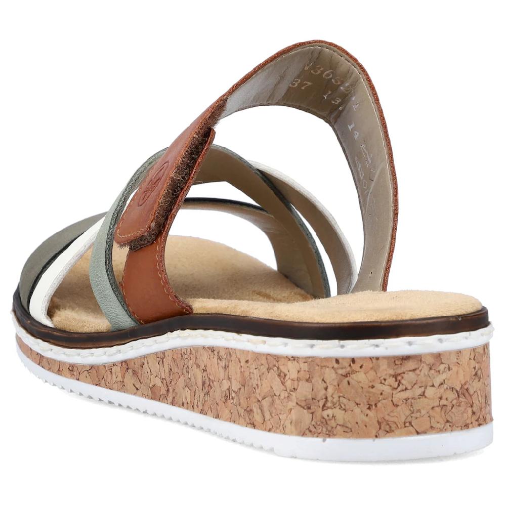 Rieker Pantolette Keilabsatz Sommerschuh Schlappen mit Klettriemchen online bestellen Zeitlich begrenztes Angebot