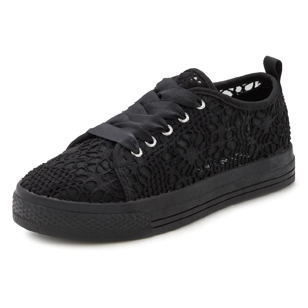 LASCANA Sneaker mit leichter Plateausohle und Spitze Schnürhalbschuhe Freizeitschuhe Blitzangebot