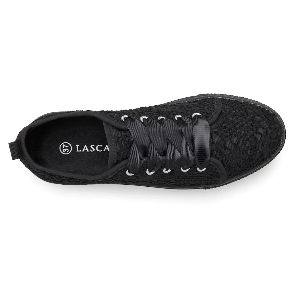 LASCANA Sneaker mit leichter Plateausohle und Spitze Schnürhalbschuhe Freizeitschuhe Blitzangebot
