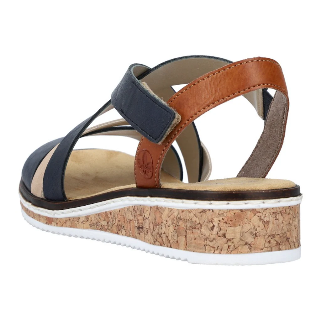 Rieker Riemchensandale Sommerschuh Sandalette Keilabsatz mit Klettriemchen kaufen Begrenzt auf 3 Tage