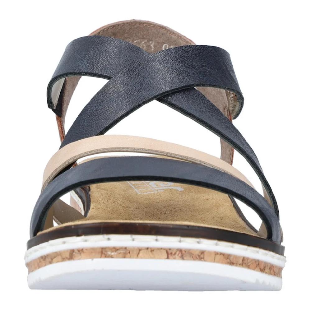 Rieker Riemchensandale Sommerschuh Sandalette Keilabsatz mit Klettriemchen kaufen Begrenzt auf 3 Tage