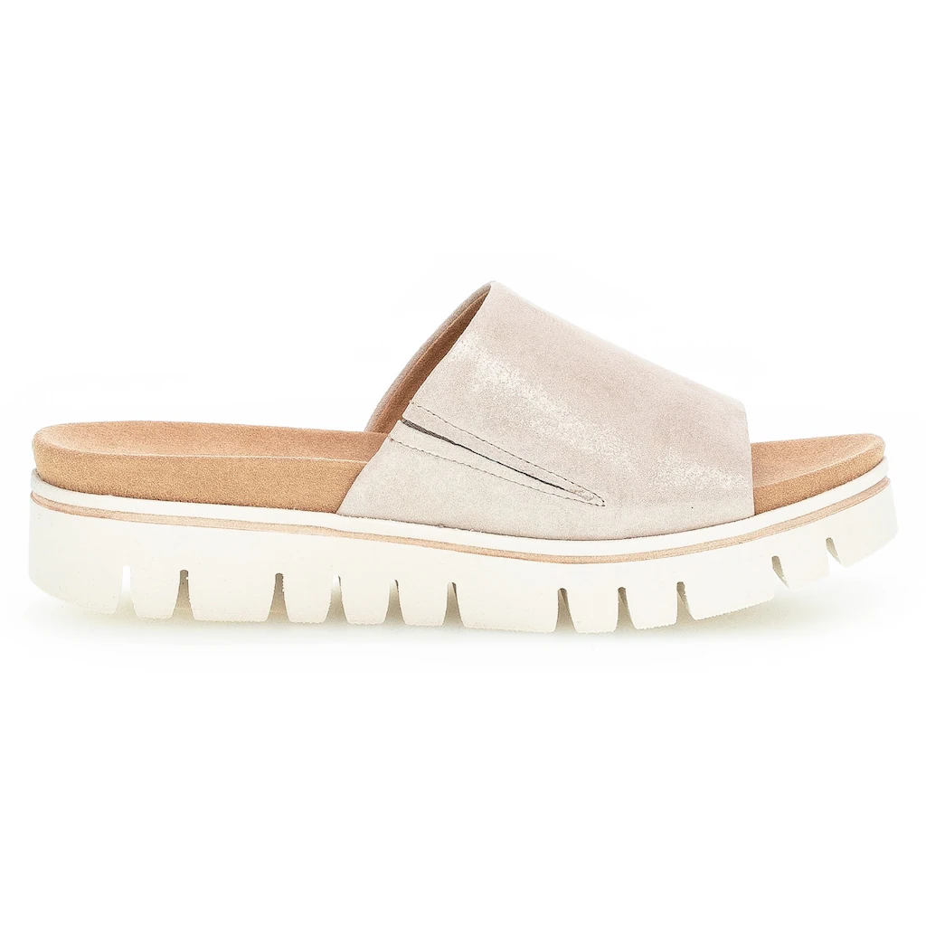 Gabor Pantolette Keilabsatz Sommerschuh Schlappen mit eingearbeitetem Gummizug online kaufen Verkauf